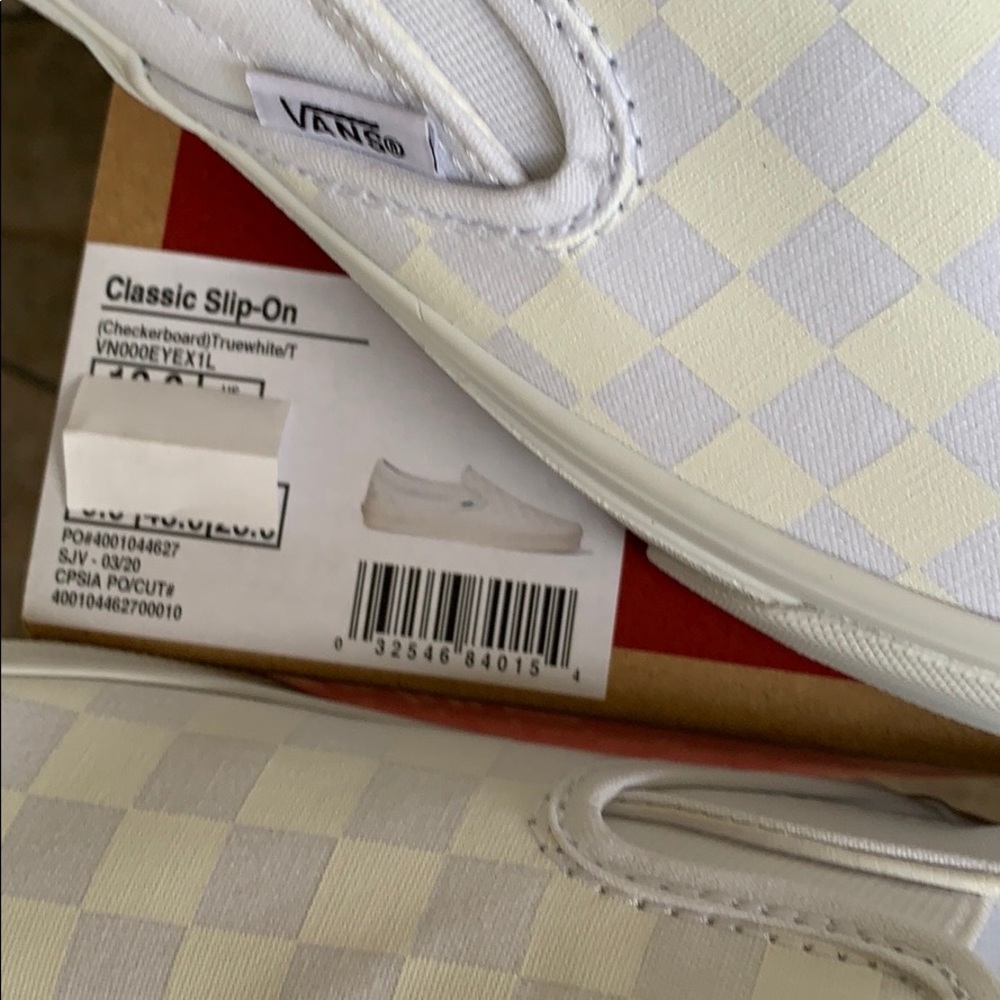 VANS CLASSIC SLIP ON CHECKERBOARD TRUE WHITE MENS - Picture 6 of 16